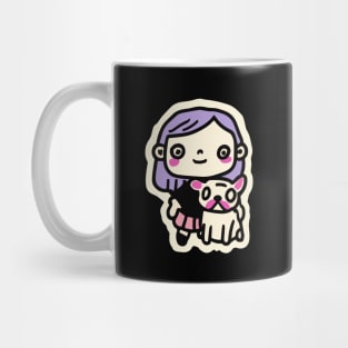 Retro French Bulldog Girl Dog Lover Frenchie Mug